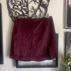 Forever 21 Burgundy Lace Mini Skirt